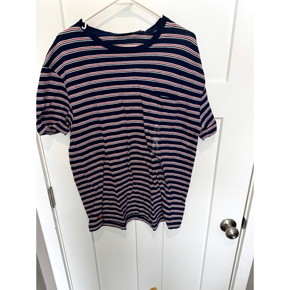Polo Ralph Lauren Men's Striped Pocket T-Shirt Blue Red RL67 Classic  Medium NEW